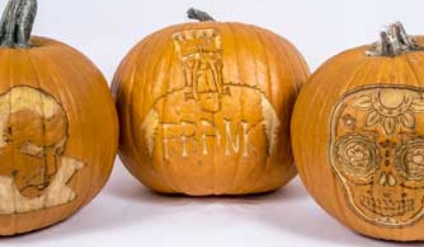 Laser engraved pumpkin