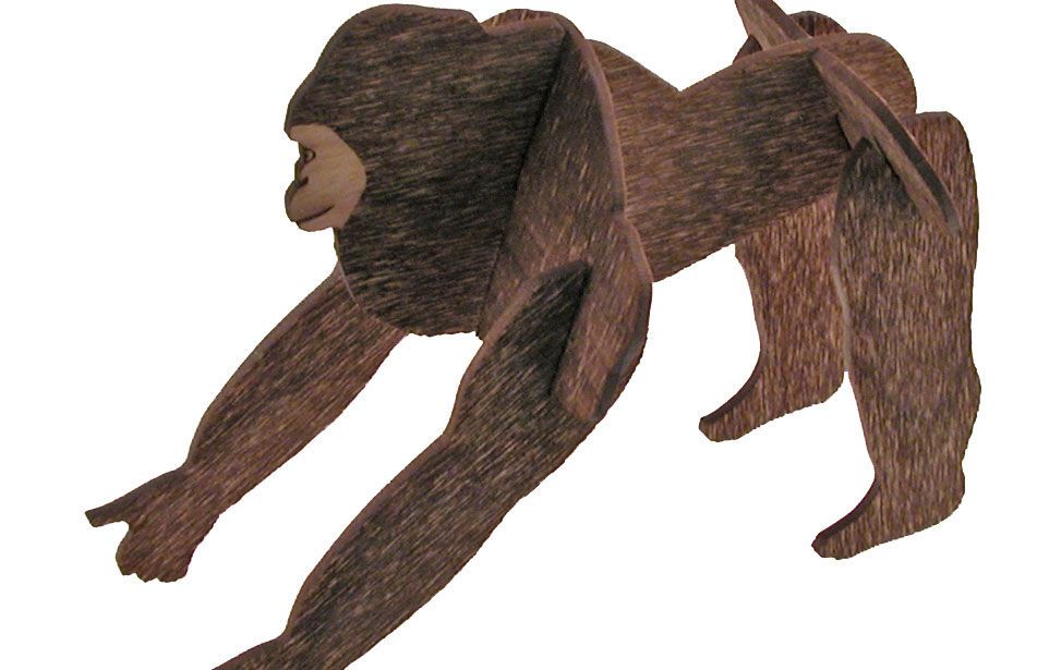 Laser Cut & Engraved Gorilla Model