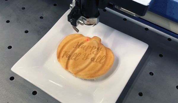 Laser engraved pumpkin pancake