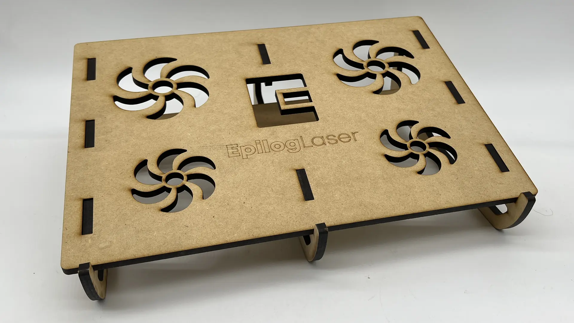 mdf laptop stand final design laser cut and complete