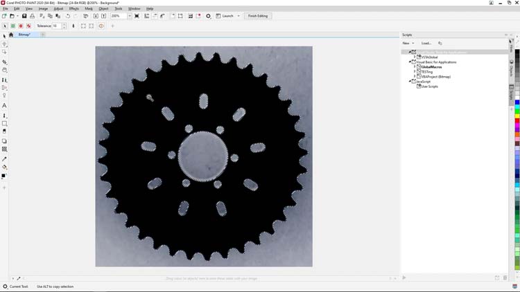 click on the black chainring area
