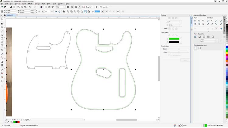 add inside border to the telecaster body outline