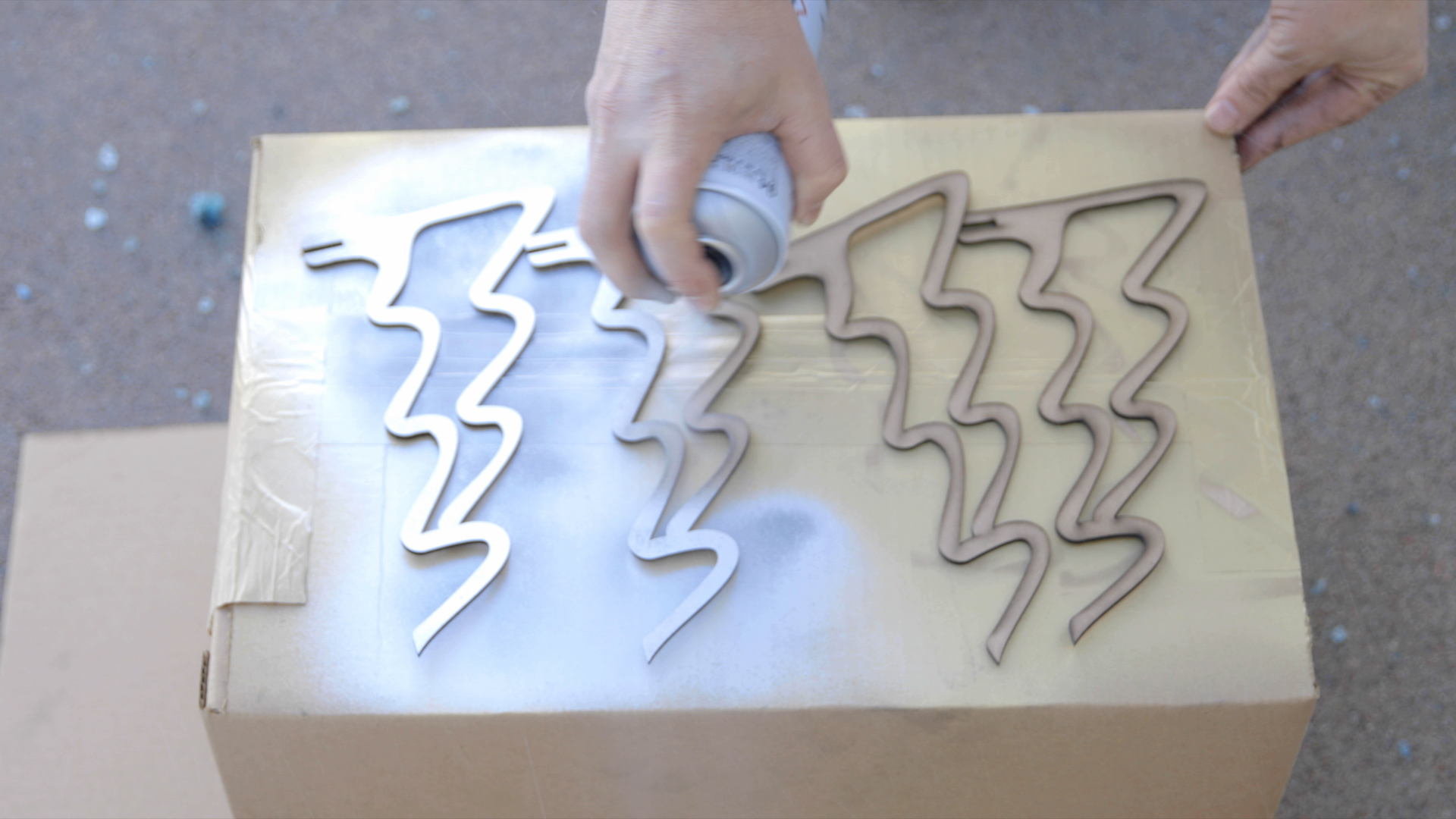 spray paint MDF pieces