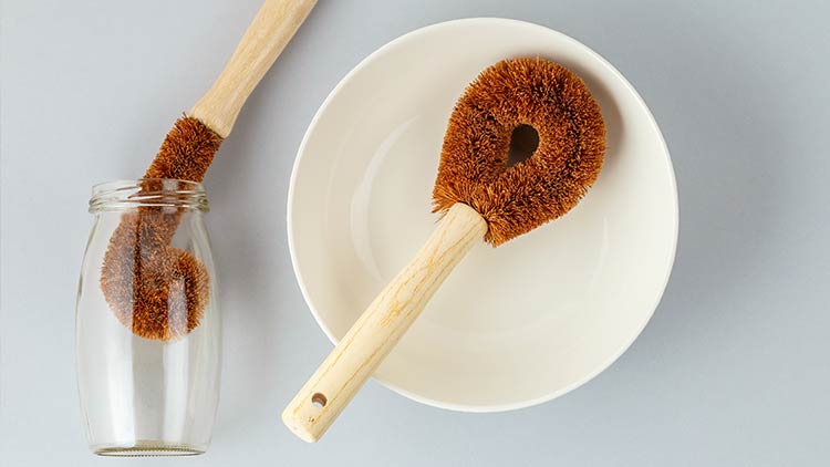 coir brushes for cleaning bowls