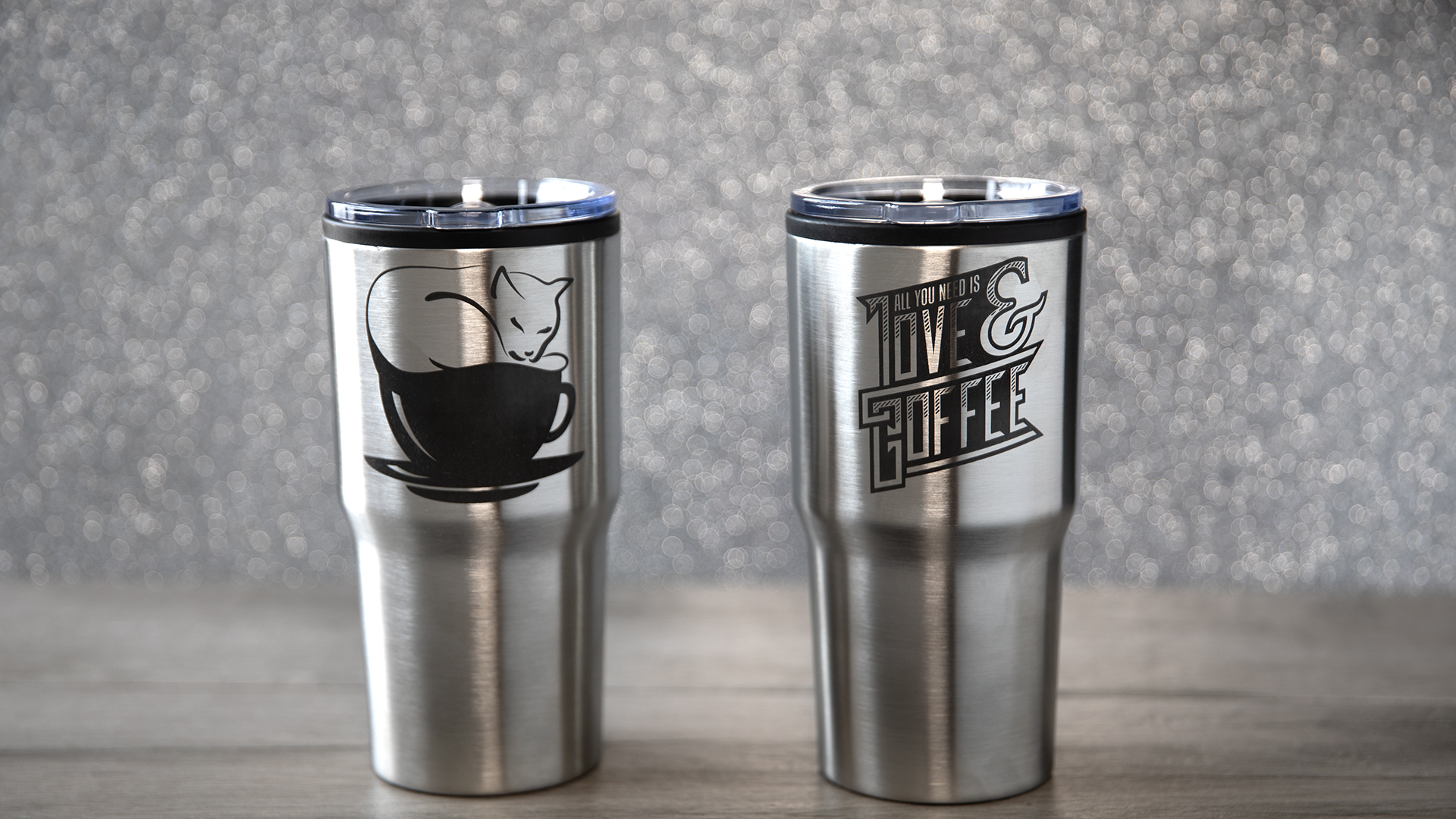 Laser Engraved Stainless Steel Travel Mug