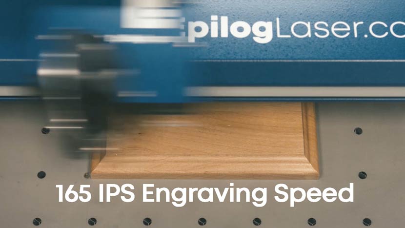 Clique em Ir e veja a Epilog em ação com velocidade de gravação de 165 IPS
