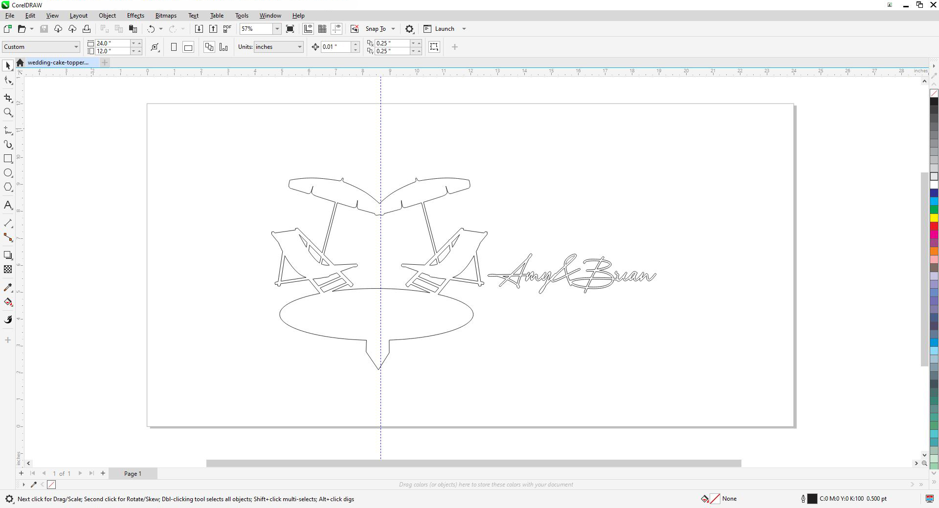 graphics for laser cutting a wedding cake topper