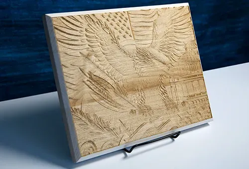 3D engraving of American eagle