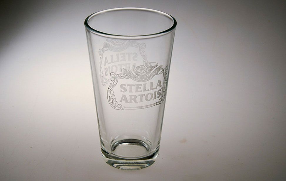 Laser Engraved Stella Atois Pint Glass