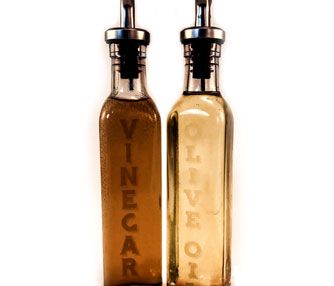 laser engraving oil and vinegar bottles