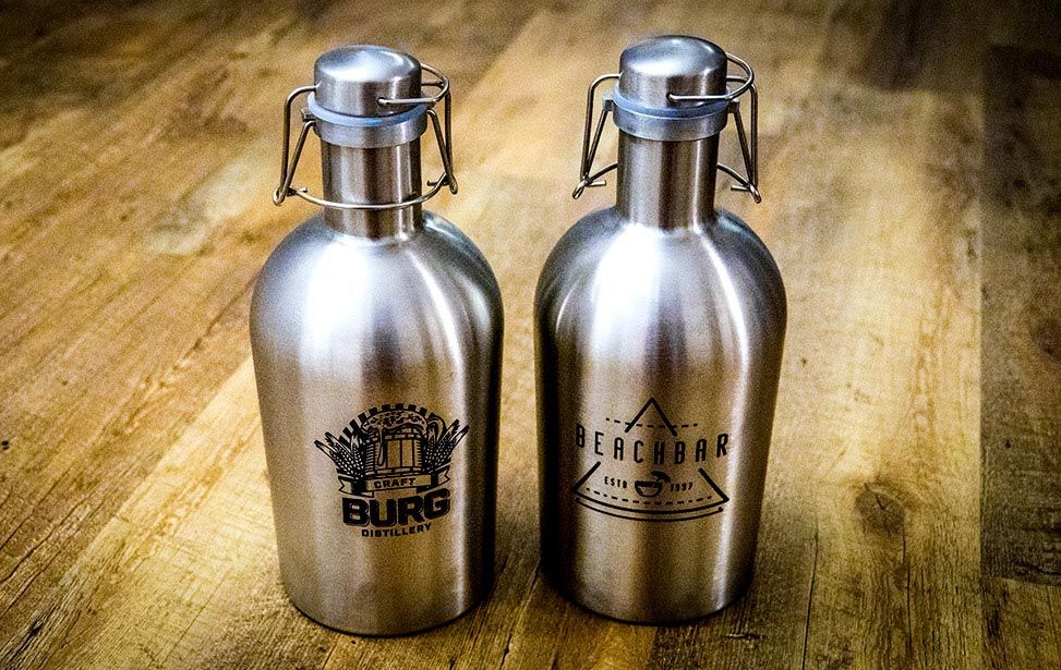 CO2 Laser Marked Stainless Steel Growlers